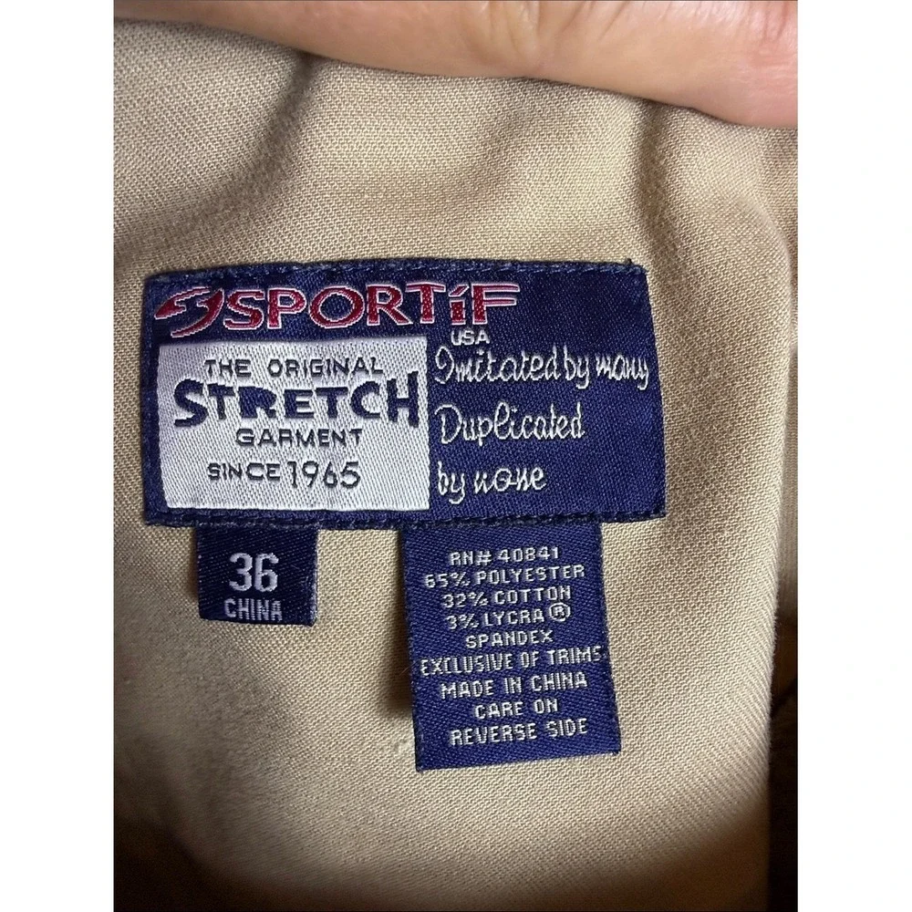 Sportif USA Mens 36 Original Stretch Cargo Shorts Tan 7-Pocket‎ Boating Hiking